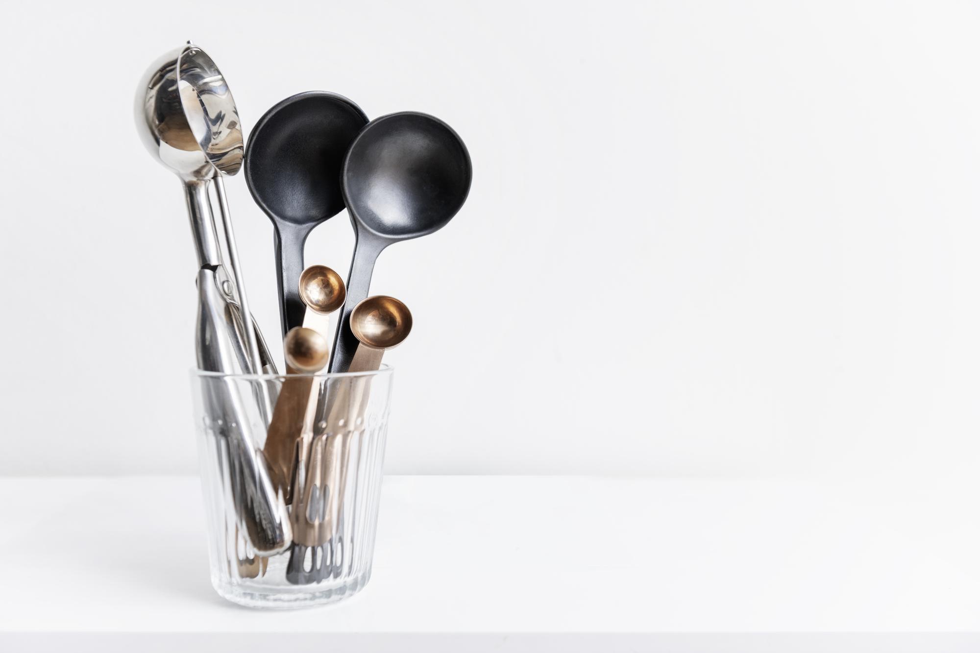 studio kitchen workspace with utensils